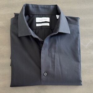 Calvin Klein Men's Dark Charcoal Dress Shirt